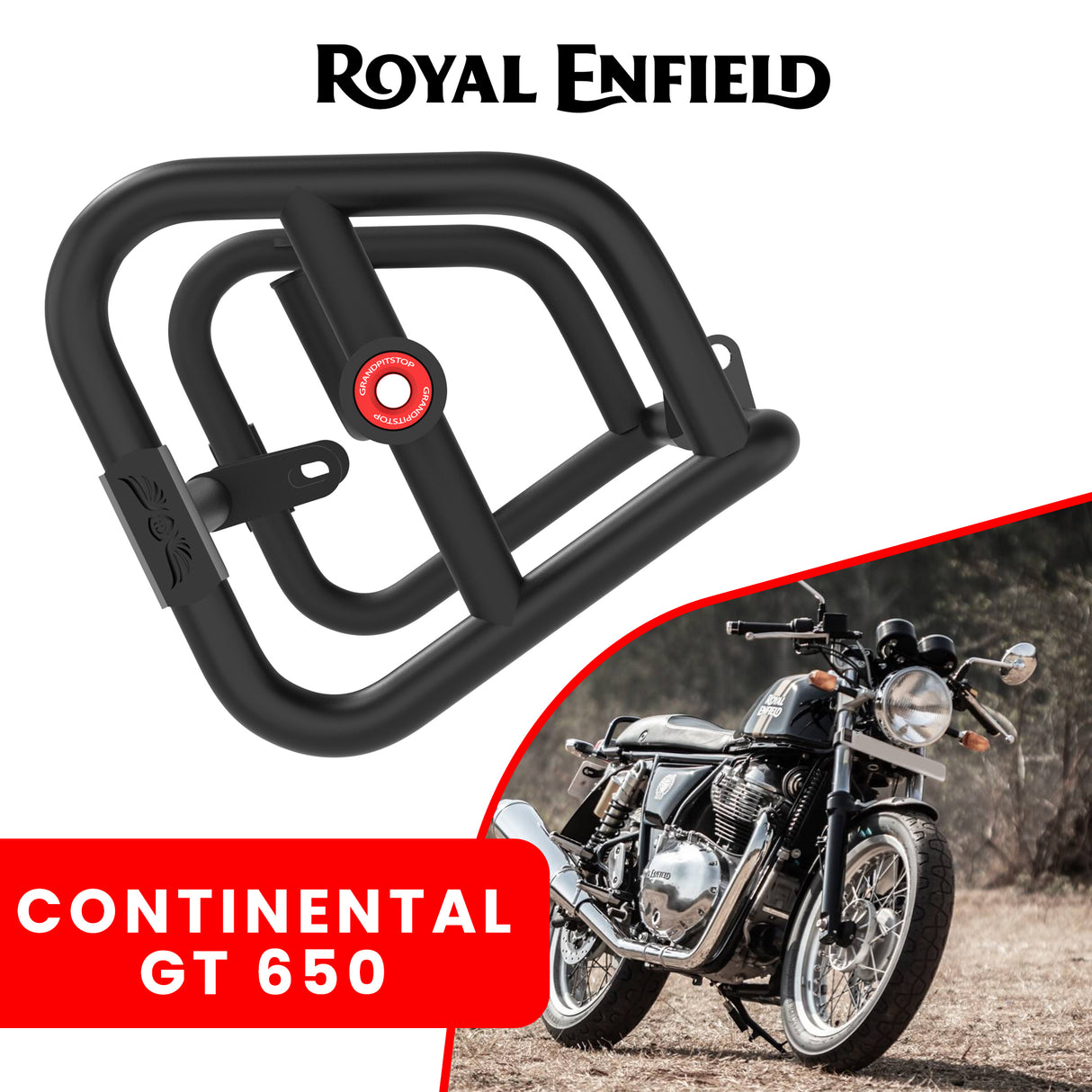 Crash Guard (Pair) for Royal Enfield Continental GT - Black