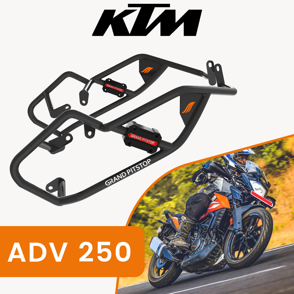 Crash Guard (Pair) for KTM 250 Adventure - Black