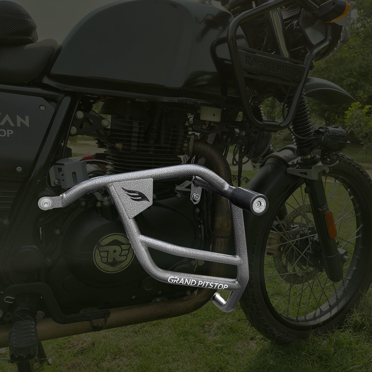 Crash Guard With Slider For Royal Enfield Himalayan - Antique Silver