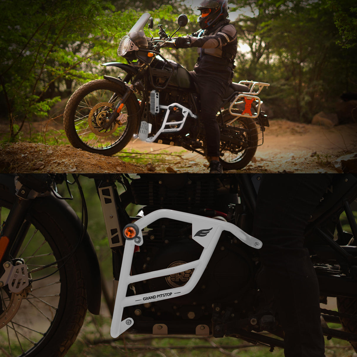 Crash Guard With Slider For Royal Enfield Himalayan - Silver