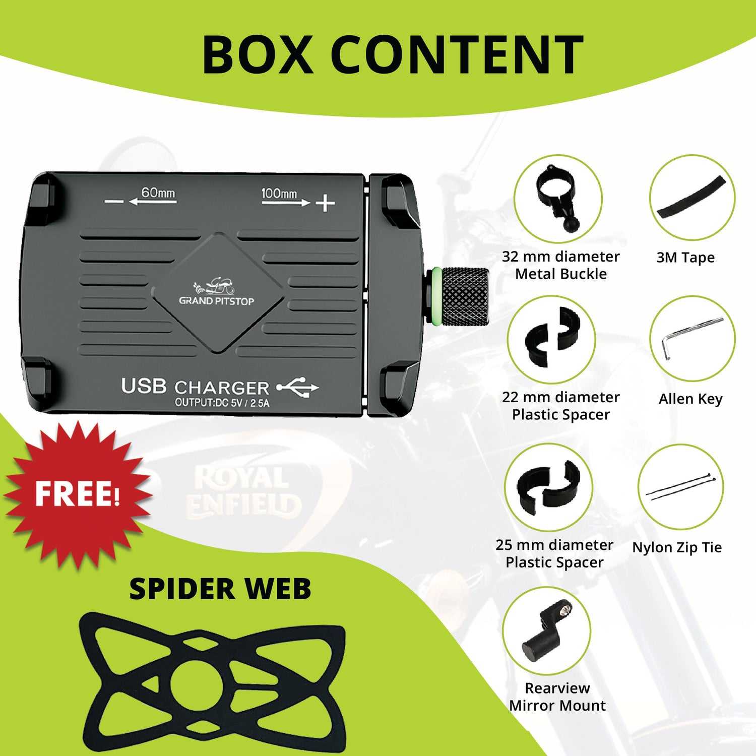 Claw Grip Aluminium Mobile Holder Mount - Black