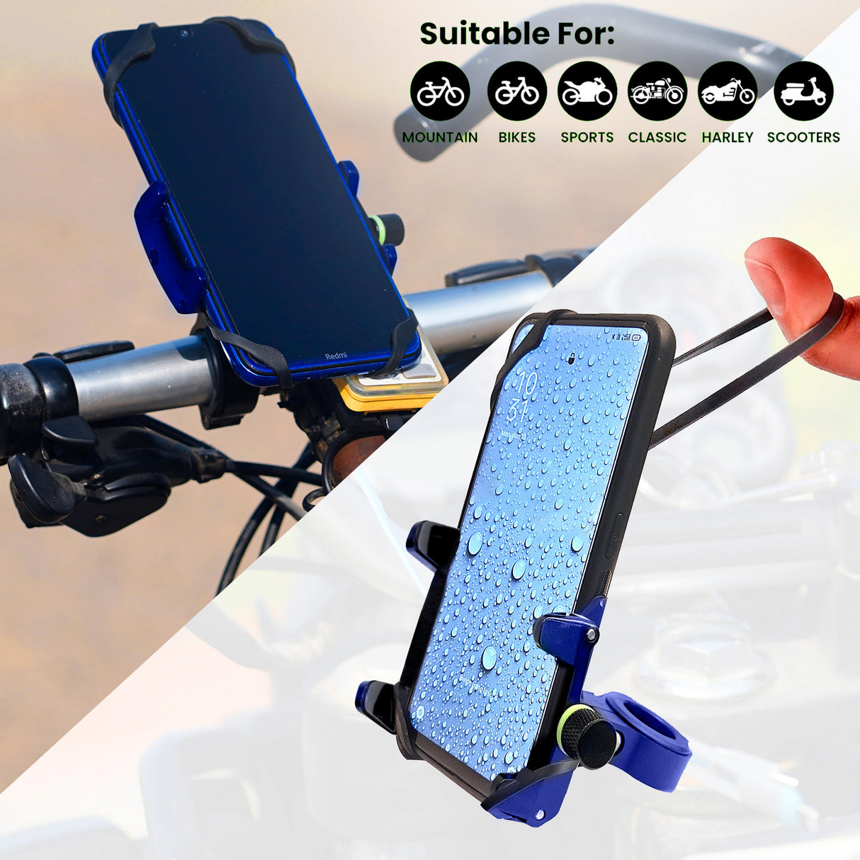 Claw Grip Aluminium Mobile Holder Mount - Blue