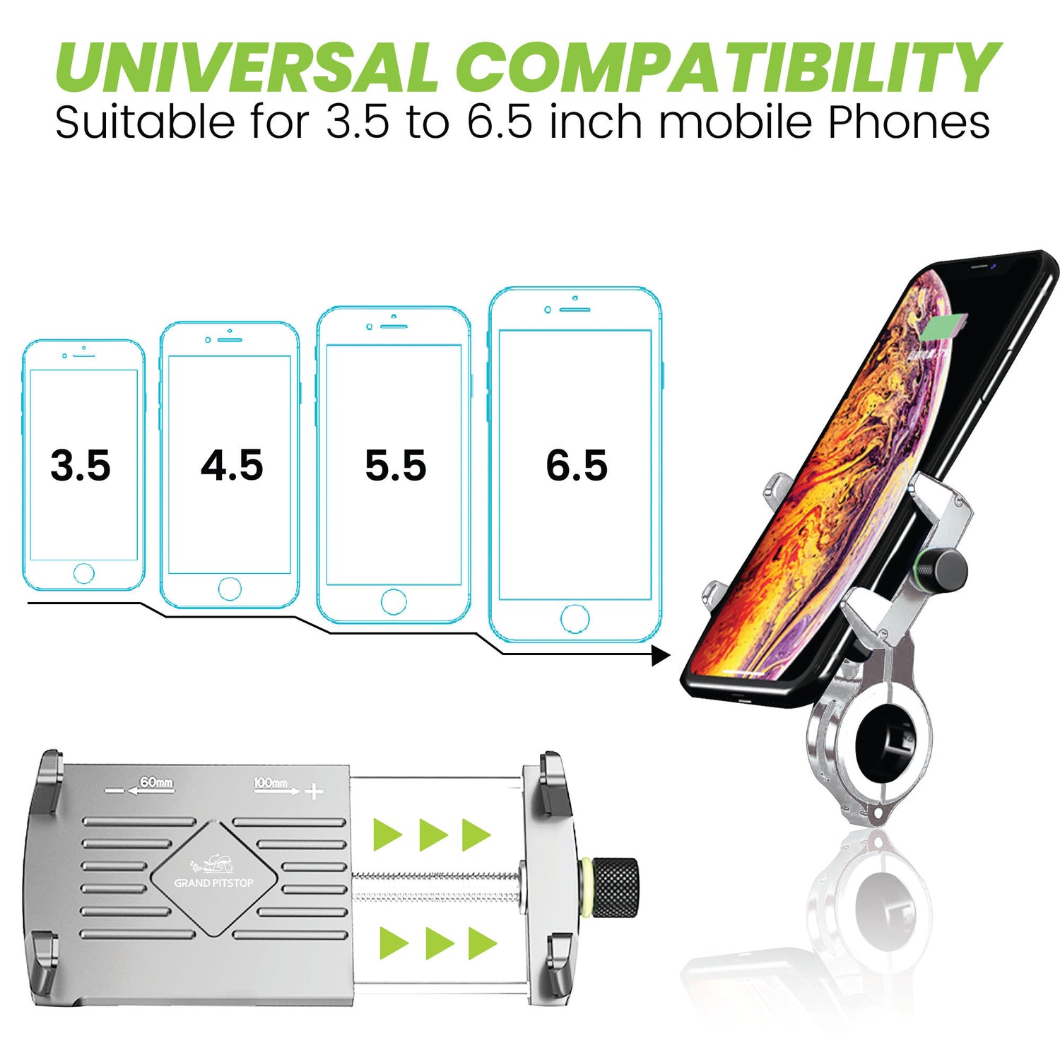 Claw Grip Aluminium Mobile Holder Mount - Silver