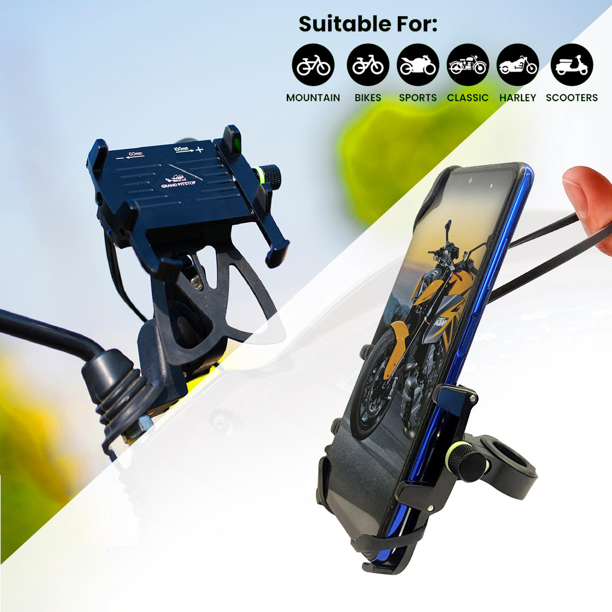 Claw with Jaw Grip Aluminium Mobile Holder without Charger - Black