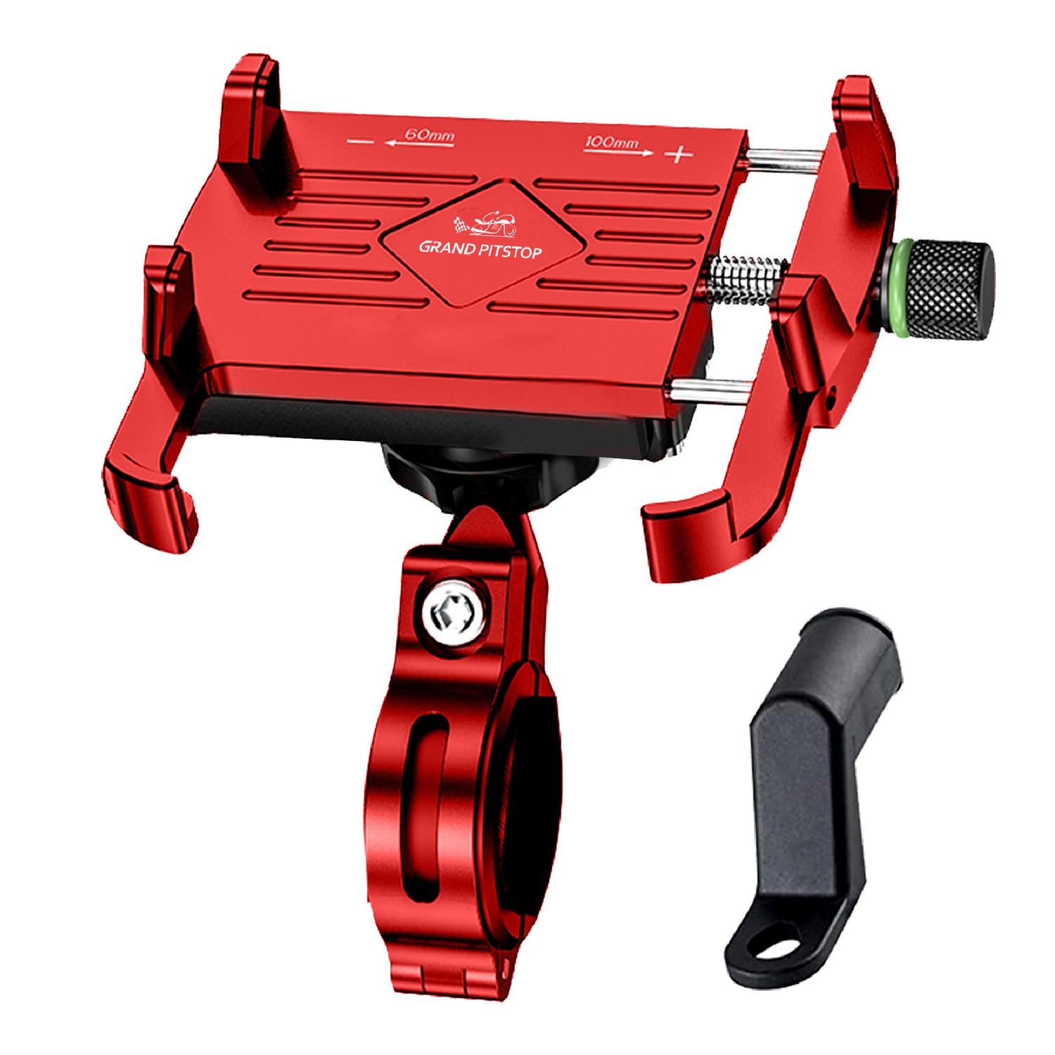 Claw with Jaw Grip Aluminium Mobile Holder without Charger - Red