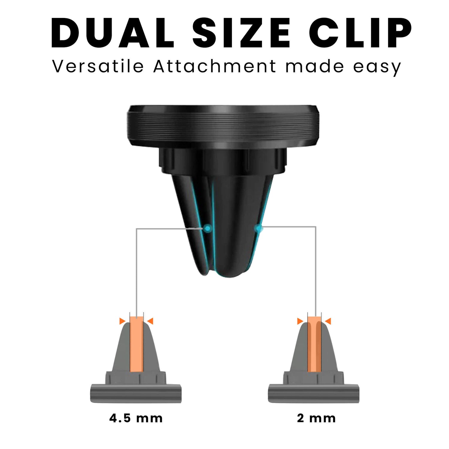 Universal Magnetic Air Vent Mount Car Mobile Holder (Set of 2) - Black