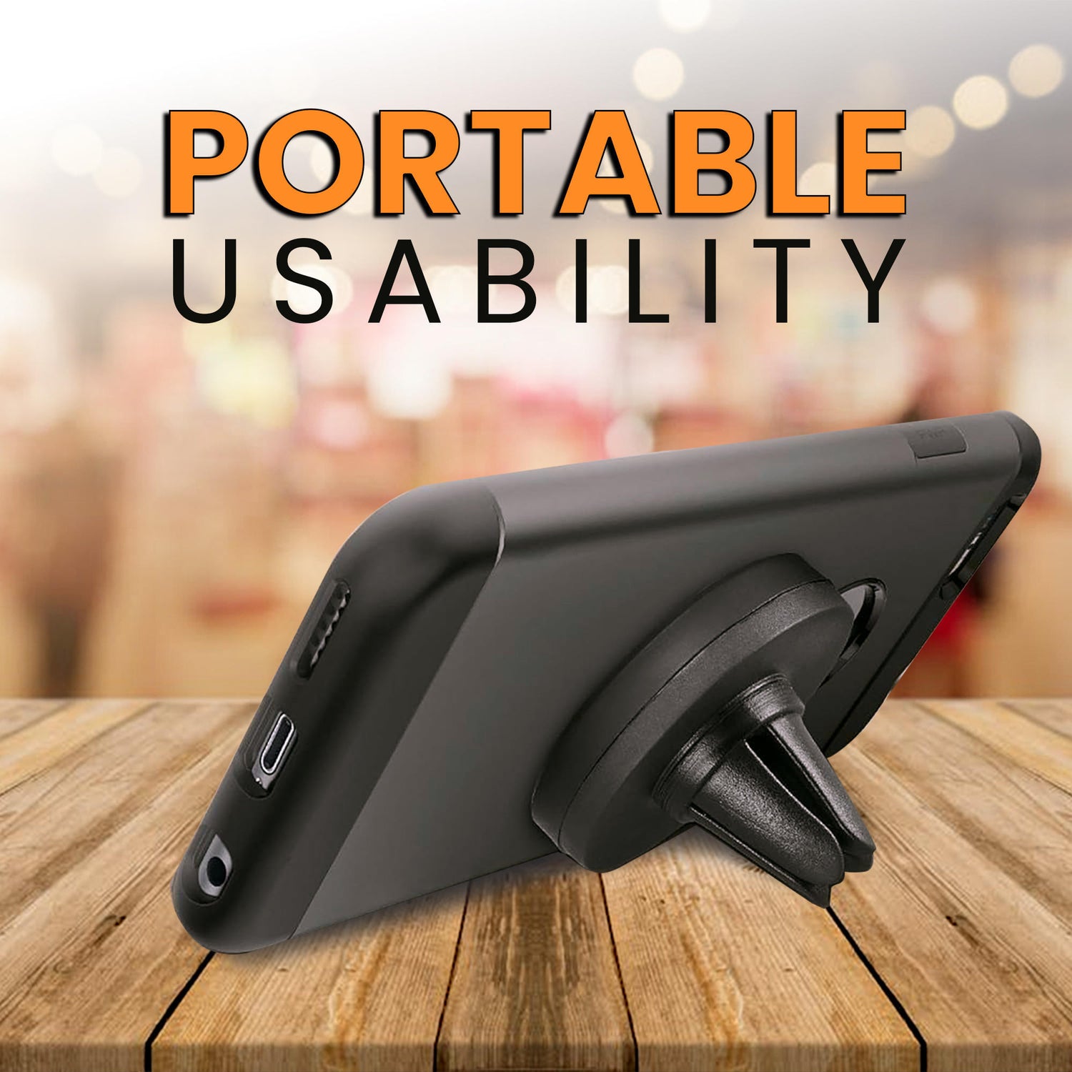 Universal Magnetic Air Vent Mount Car Mobile Holder (Set of 2) - Black