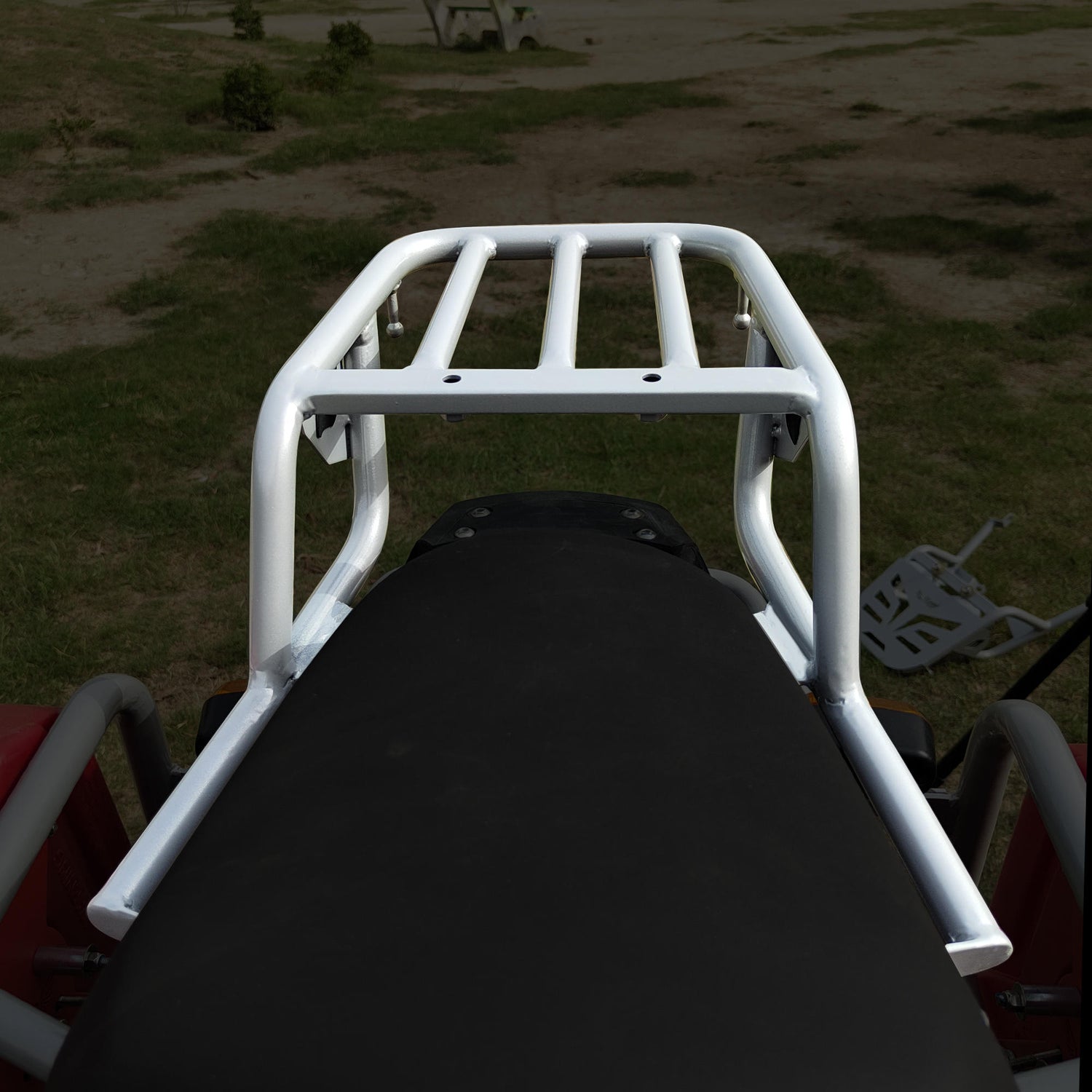 Extended Top Rack-Carrier Without Plate (compatible with Pillion Backrest) For Royal Enfield Himalayan - Silver