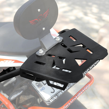 Extended Top Rack with Plate for KTM 200 Duke Gen 2 - Black