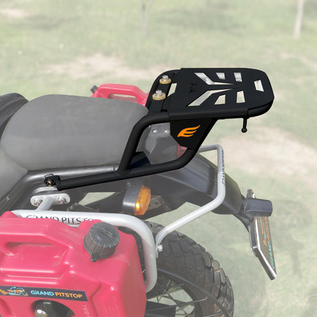 Extended Top Rack Carrier With Plate for Royal Enfield Himalayan (Compatible with Pillion Seat Backrest) - Black