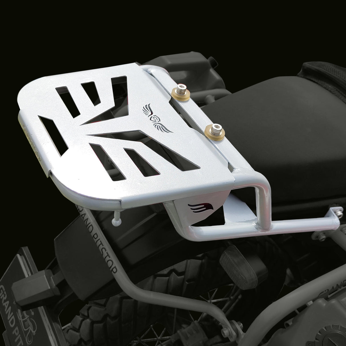 Extended Top Rack Carrier With Plate for Royal Enfield Himalayan (Compatible with Pillion Seat Backrest) - Silver