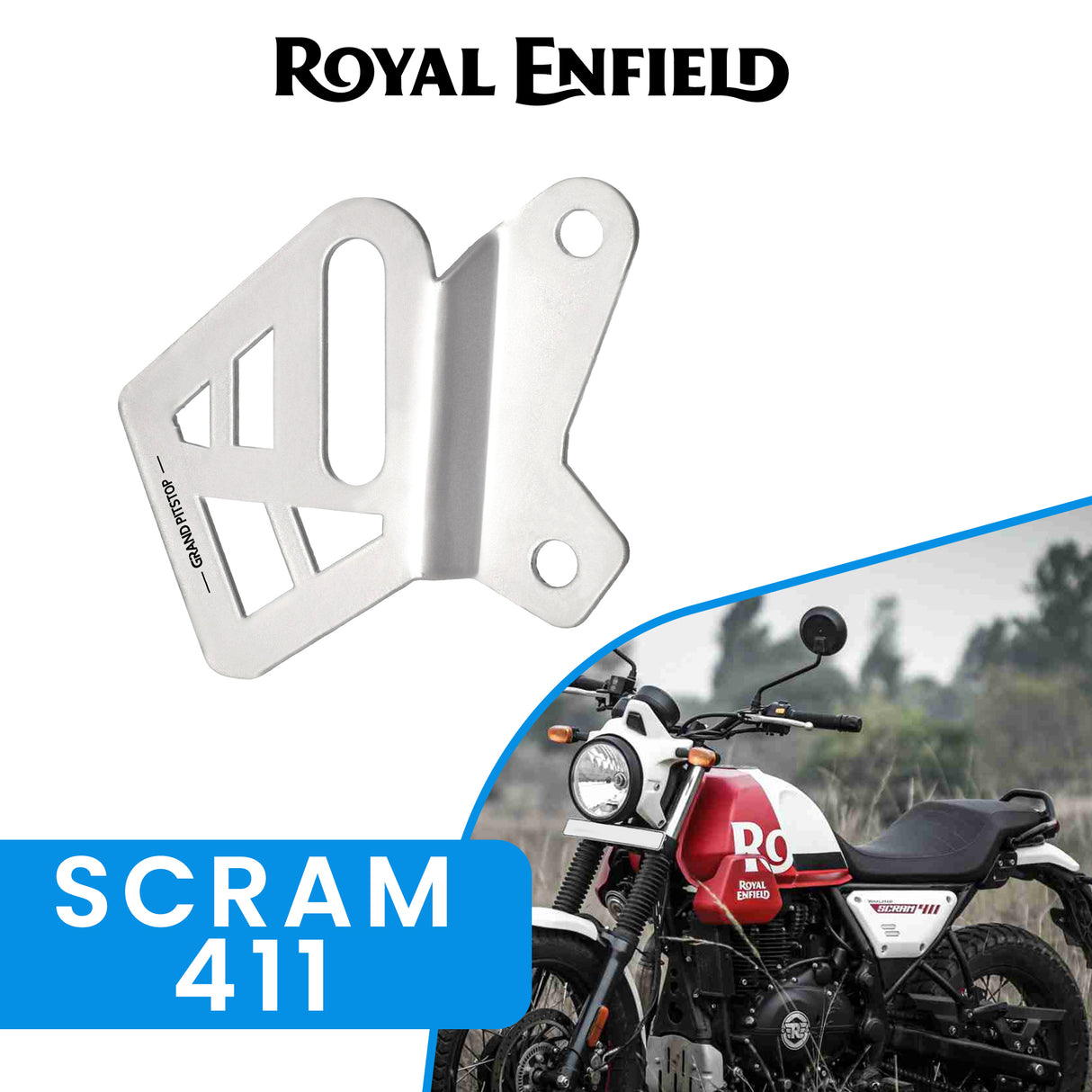 Front Brake Caliper Cover for Royal Enfield Scram 411 - Silver