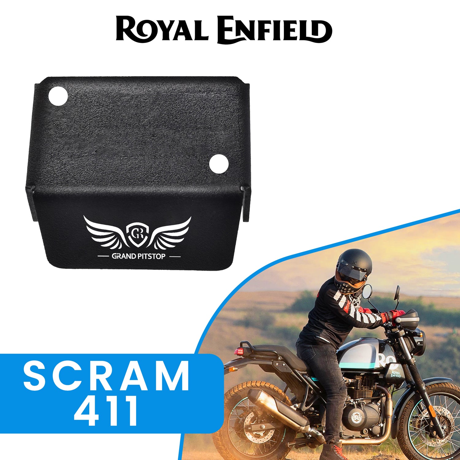 Front Fluid Reservoir Cap for Royal Enfield Scram 411 - Black