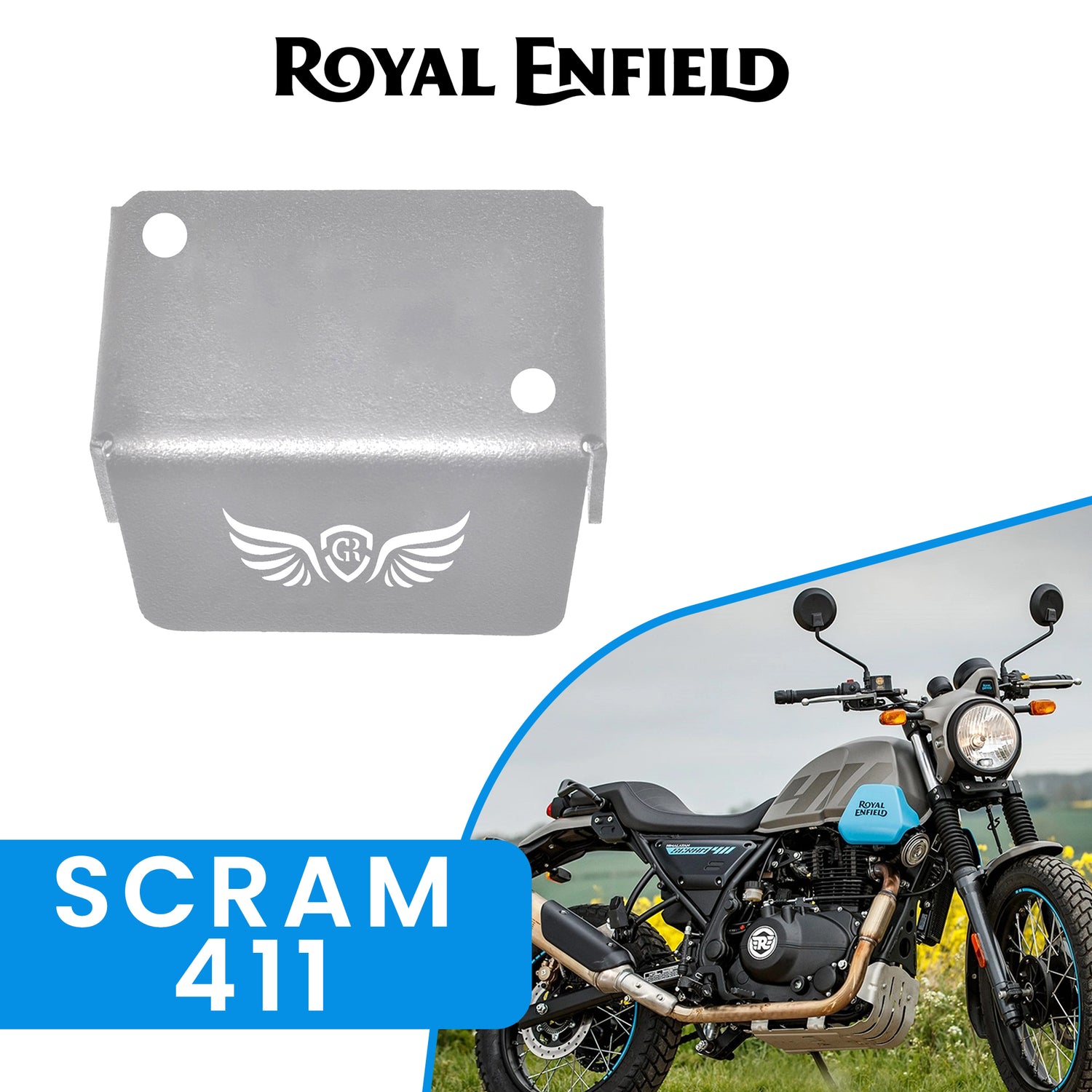 Front Fluid Reservoir Cap for Royal Enfield Scram 411 - Silver
