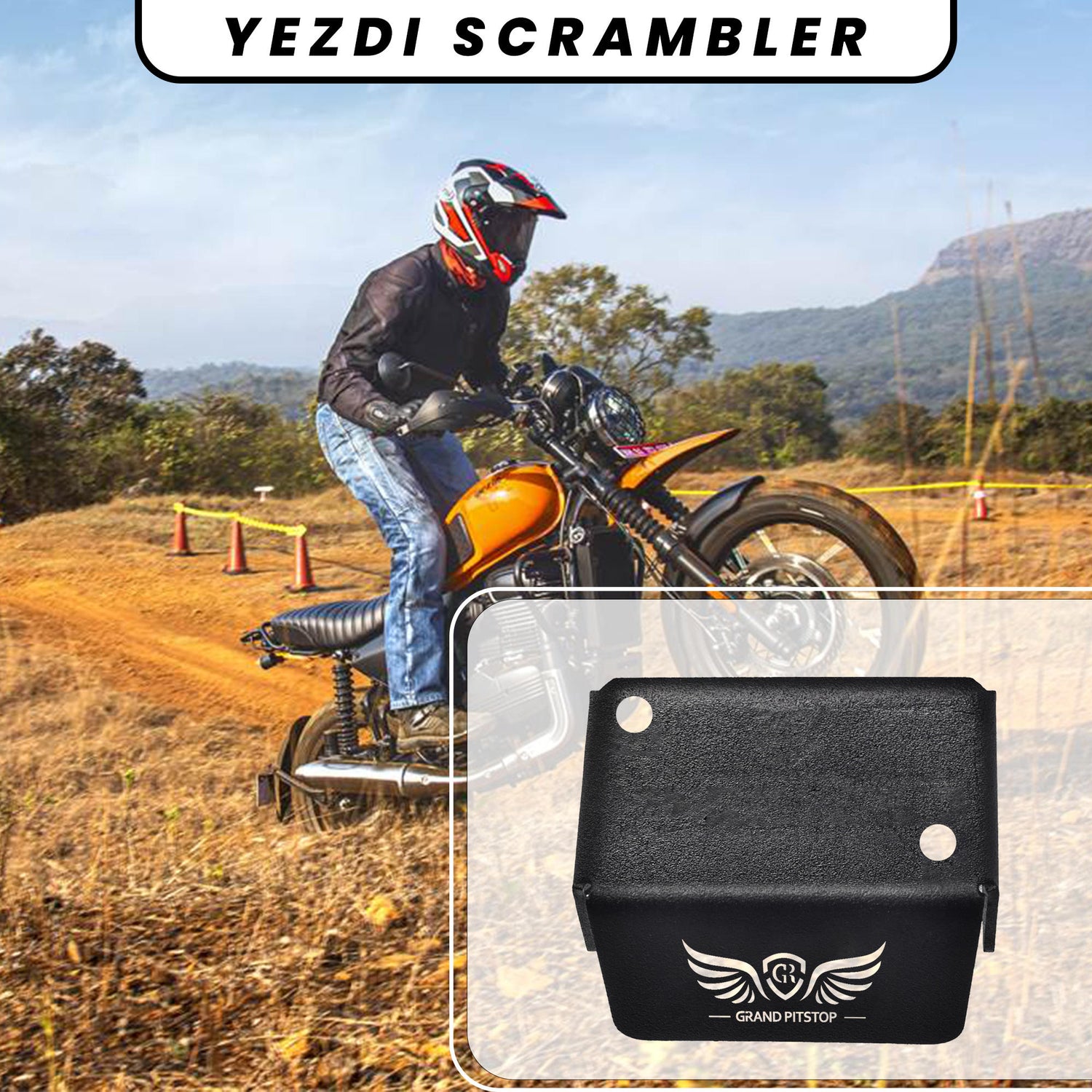 Front Fluid Reservoir Cap for Yezdi Scrambler - Black