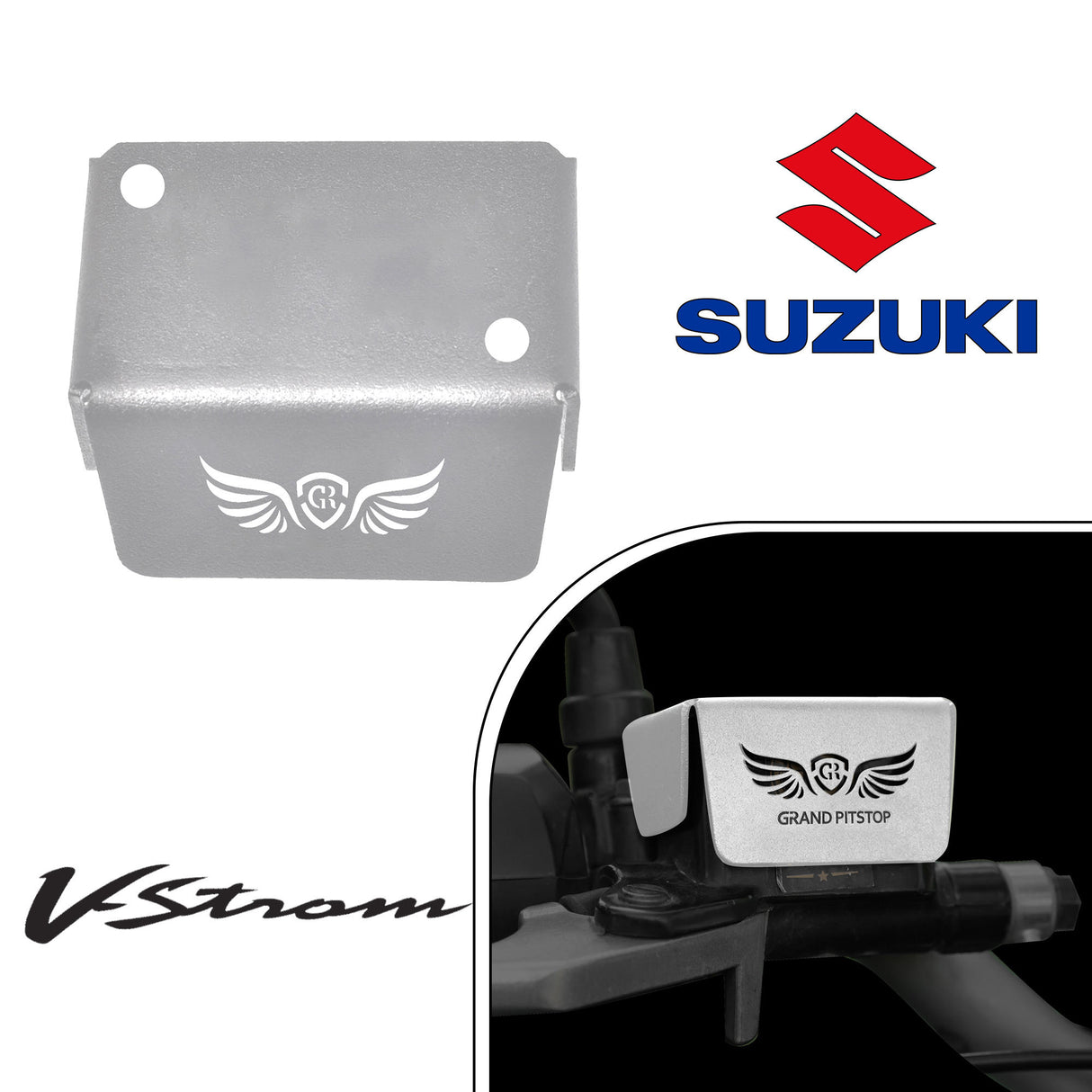 Front Fluid Reservoir Cap for Suzuki V-Strom - Silver