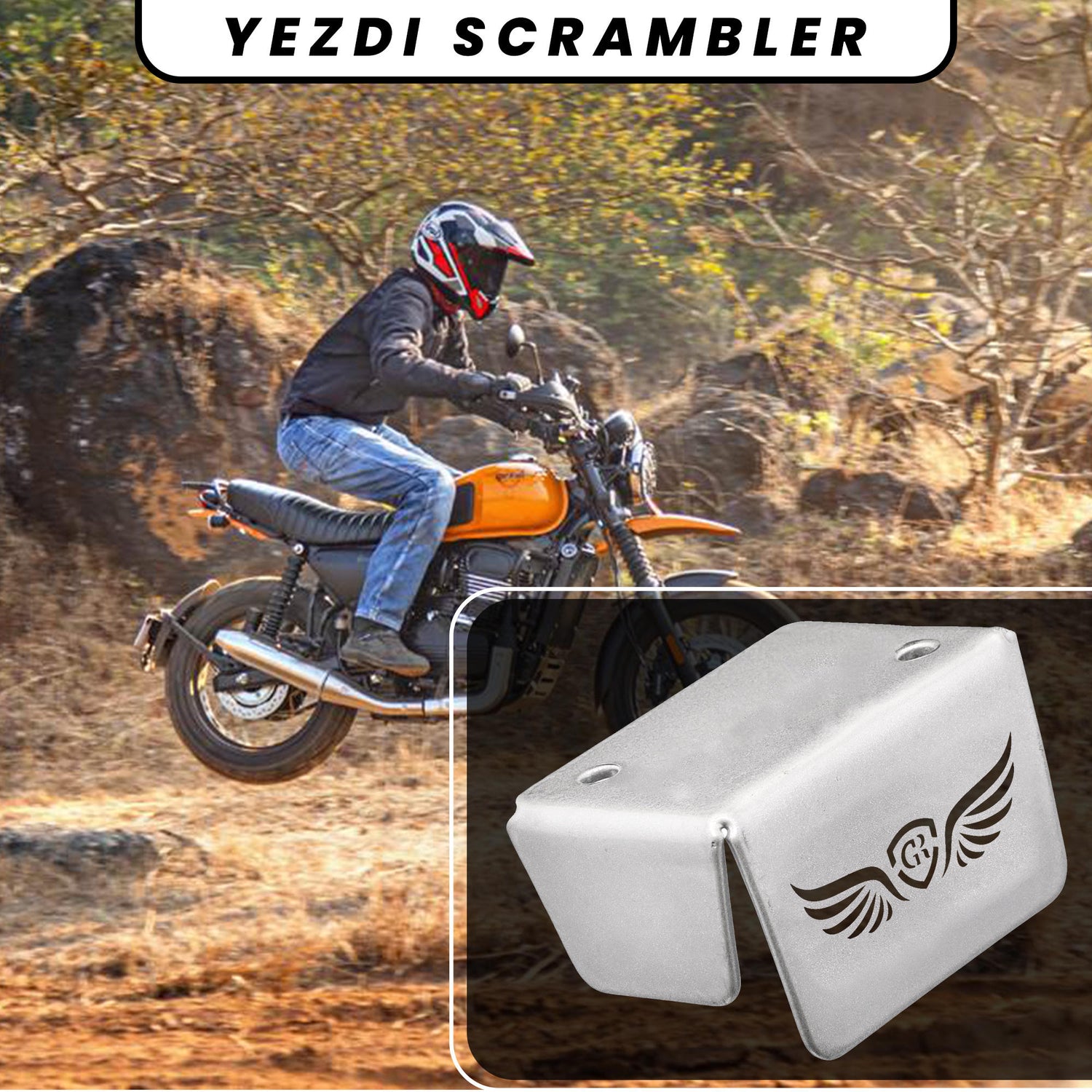 Front Fluid Reservoir Cap for Yezdi Scrambler- Silver