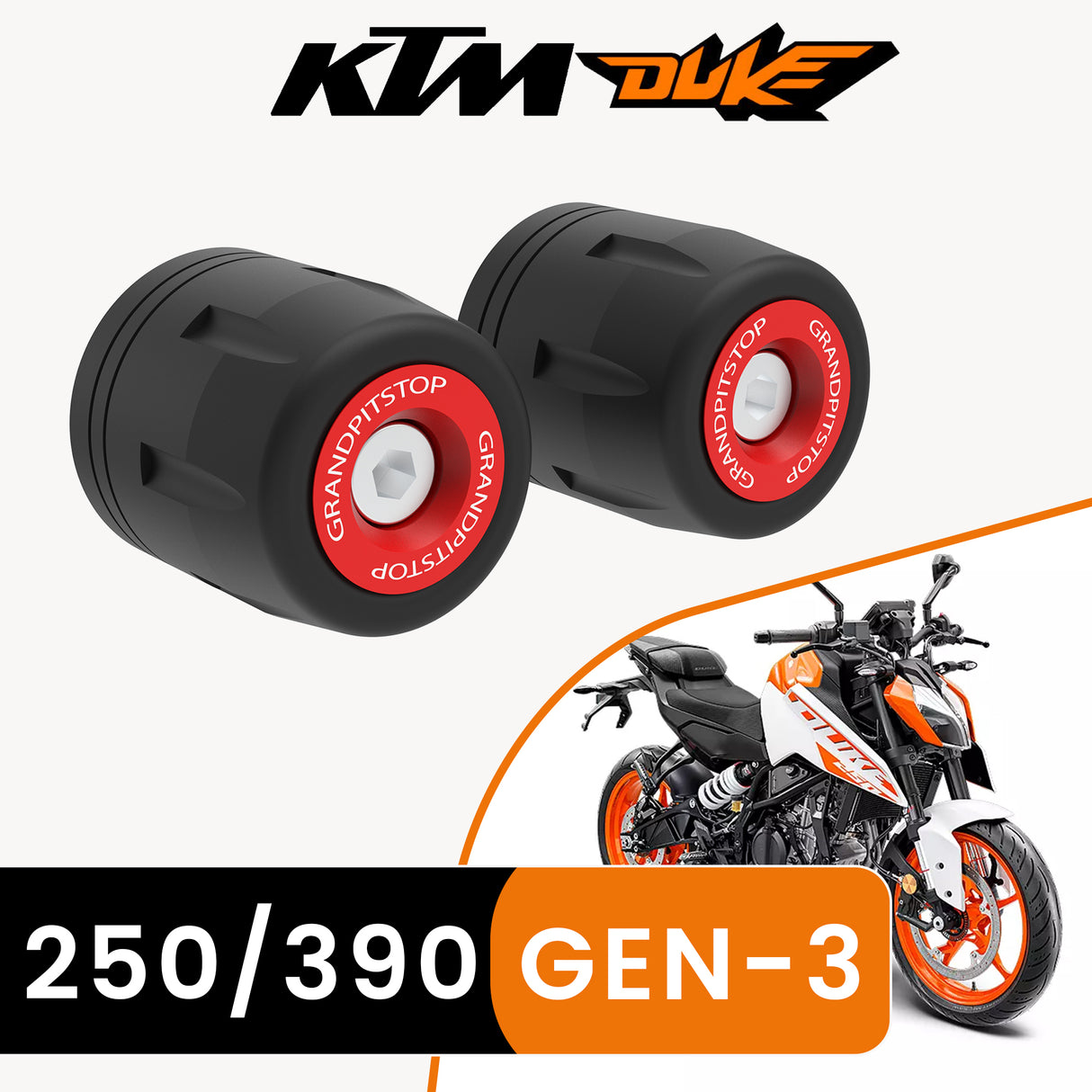 Rear Fork Slider for KTM 250 Duke and 390 Duke Gen 3 - Black