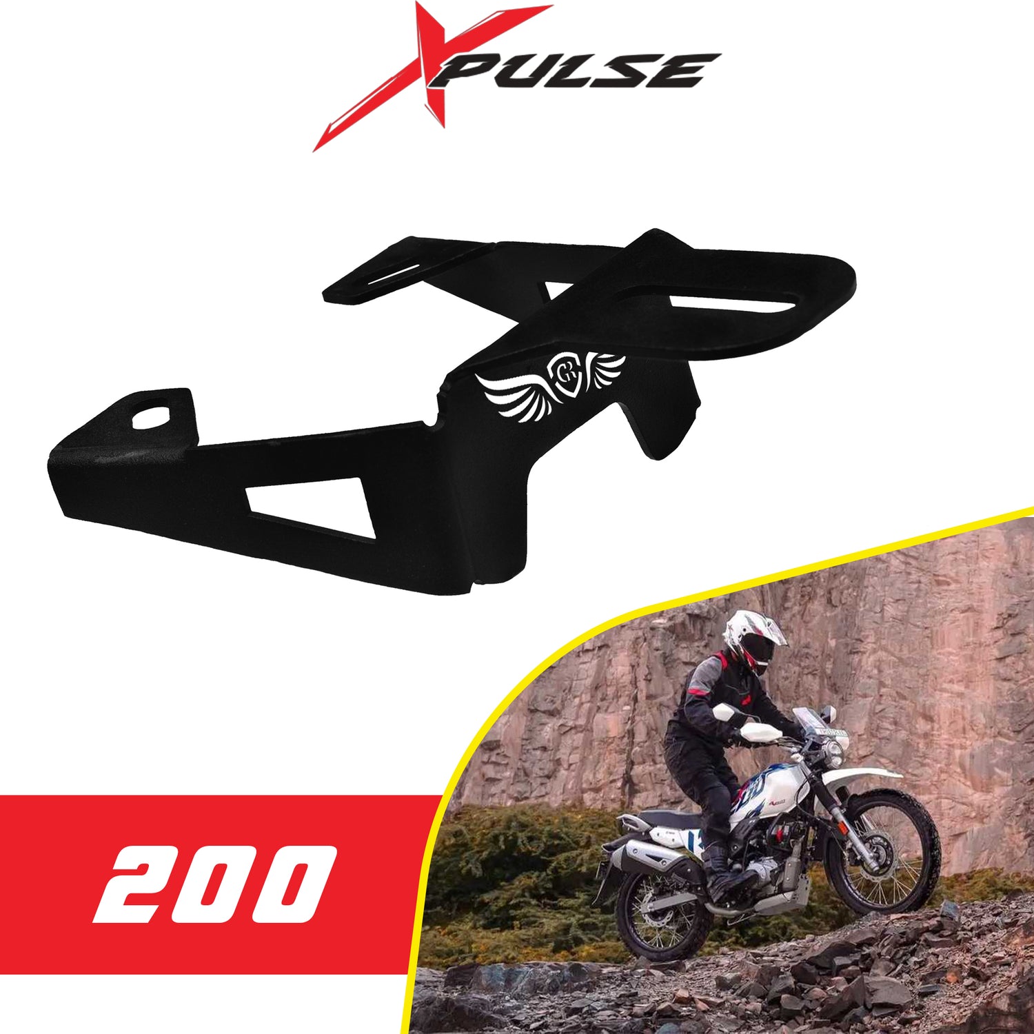 Fog Light Mount for Hero Xpulse 200 and Xpulse 400 - Black