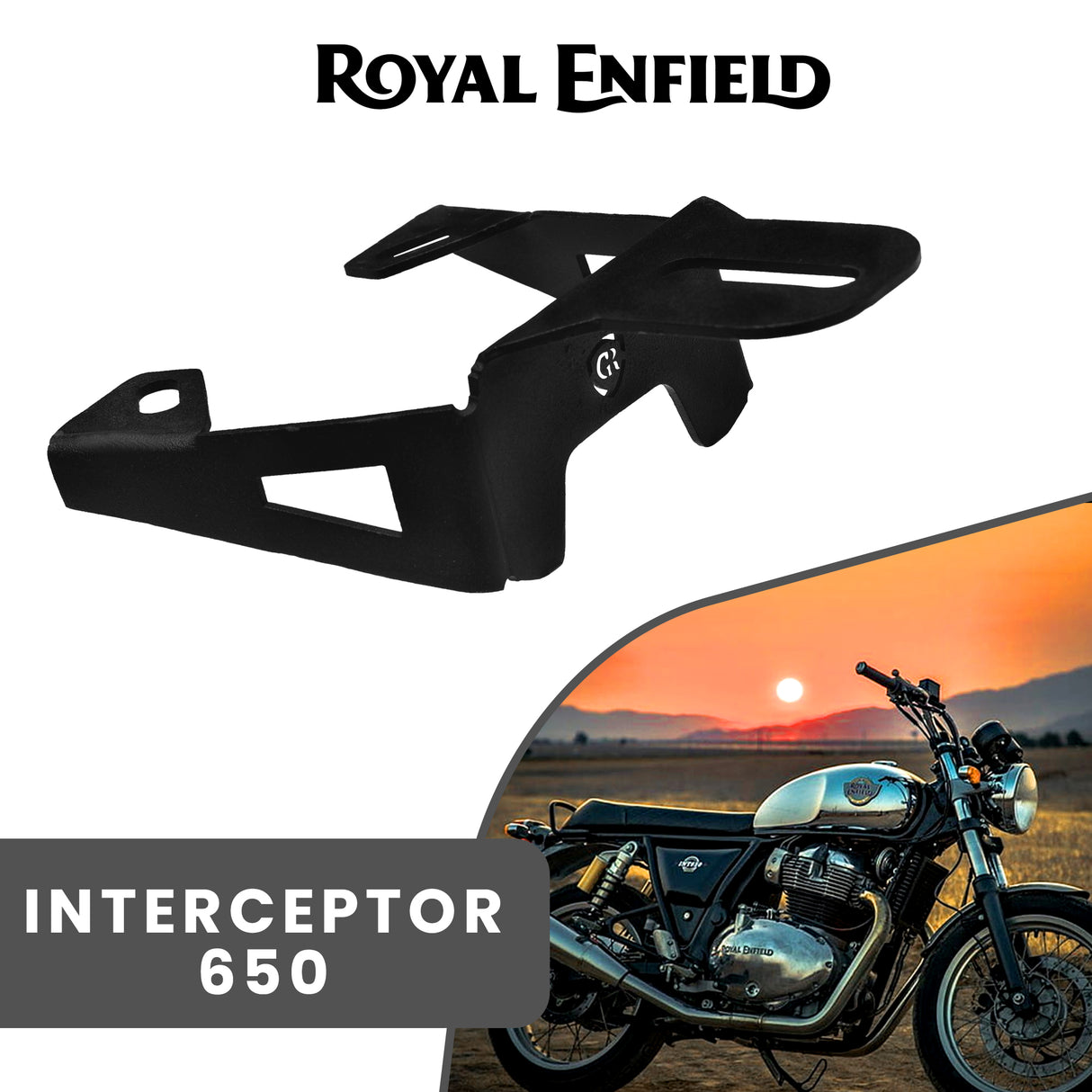 Fog Light Mount for Royal Enfield Interceptor - Black