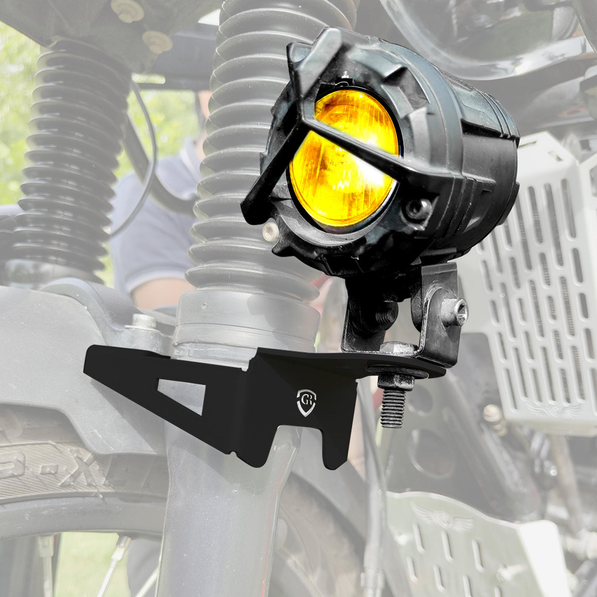 Fog Light Mount for Royal Enfield Interceptor - Black