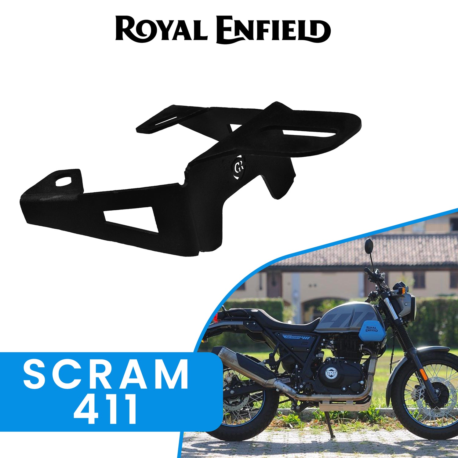 Fog Light Mount for Royal Enfield Scram 411 - Black