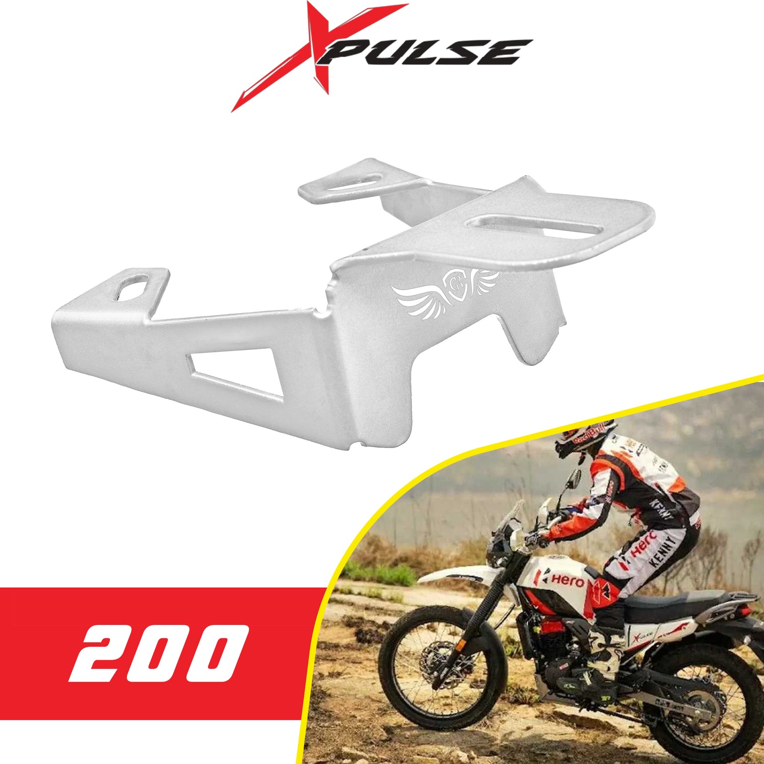 Fog Light Mount for Hero Xpulse 200 and Xpulse 400 - Silver