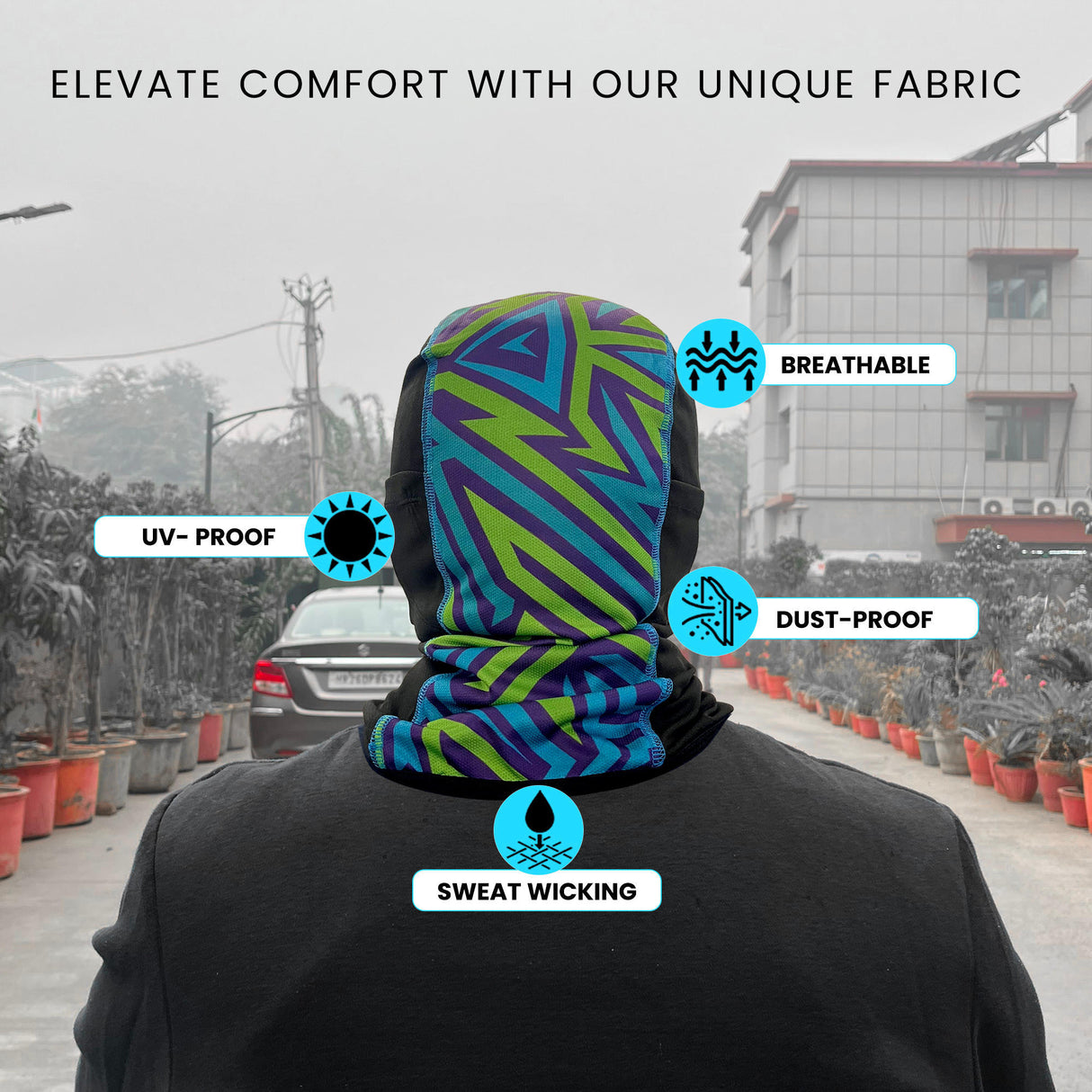 Face Mask for Bike, Ski, Cycling, Running, Hiking - Blue