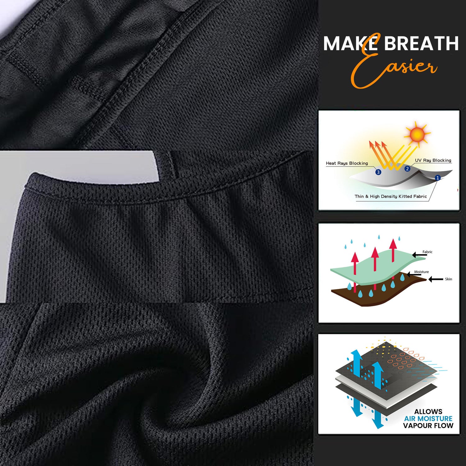 Face Mask for Bike, Ski, Cycling, Running, Hiking - Black