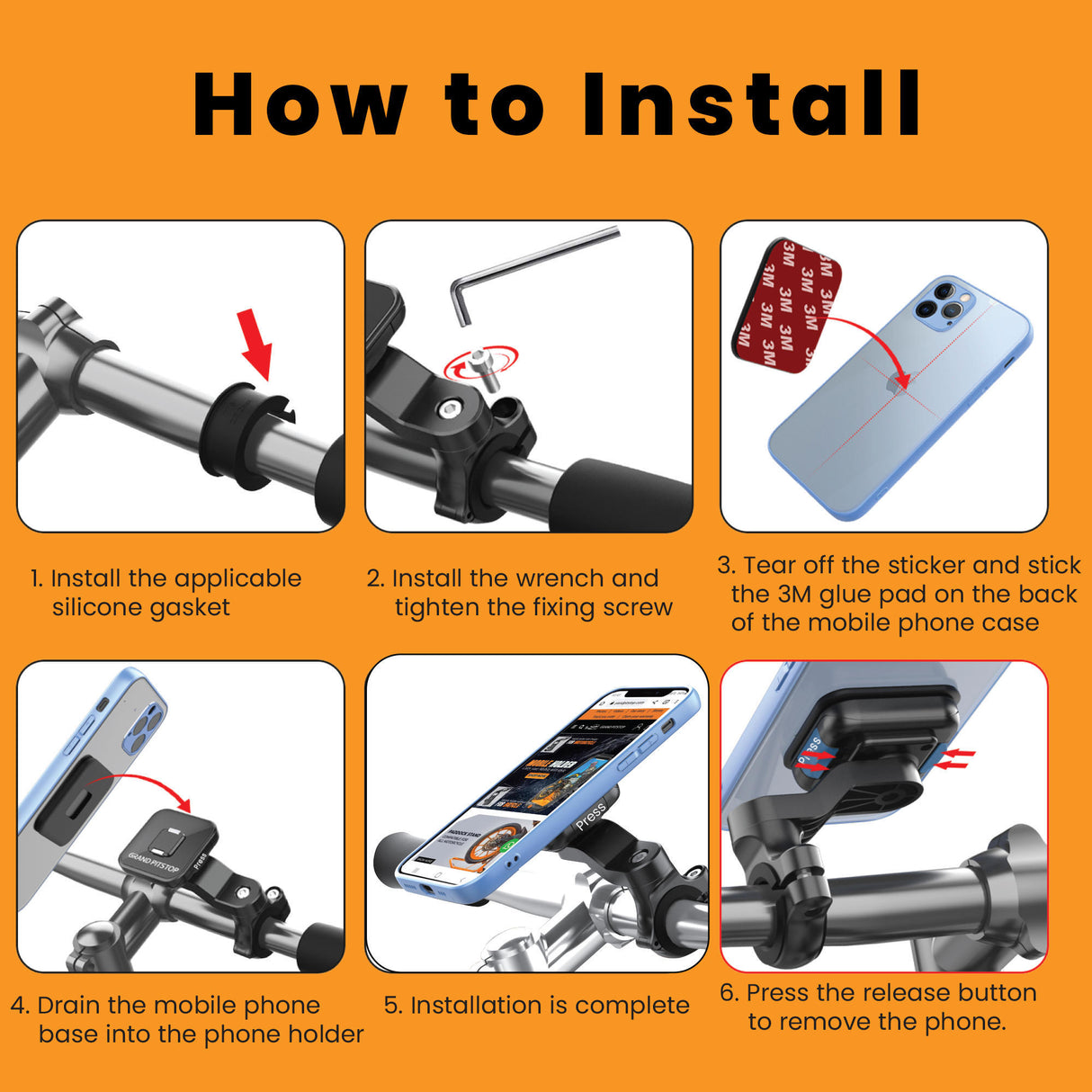 Quick Lock GEN-1 with in-built MAGNETIC LOCK Technology Mobile Holder For Bike Handlebar