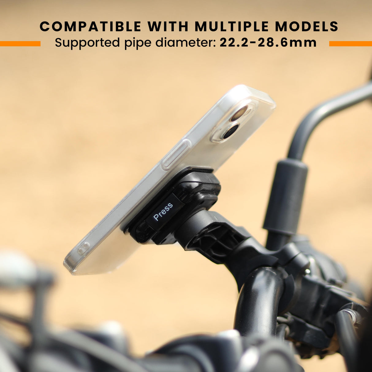 Quick Lock GEN-1 with in-built MAGNETIC LOCK Technology Mobile Holder For Bike Handlebar