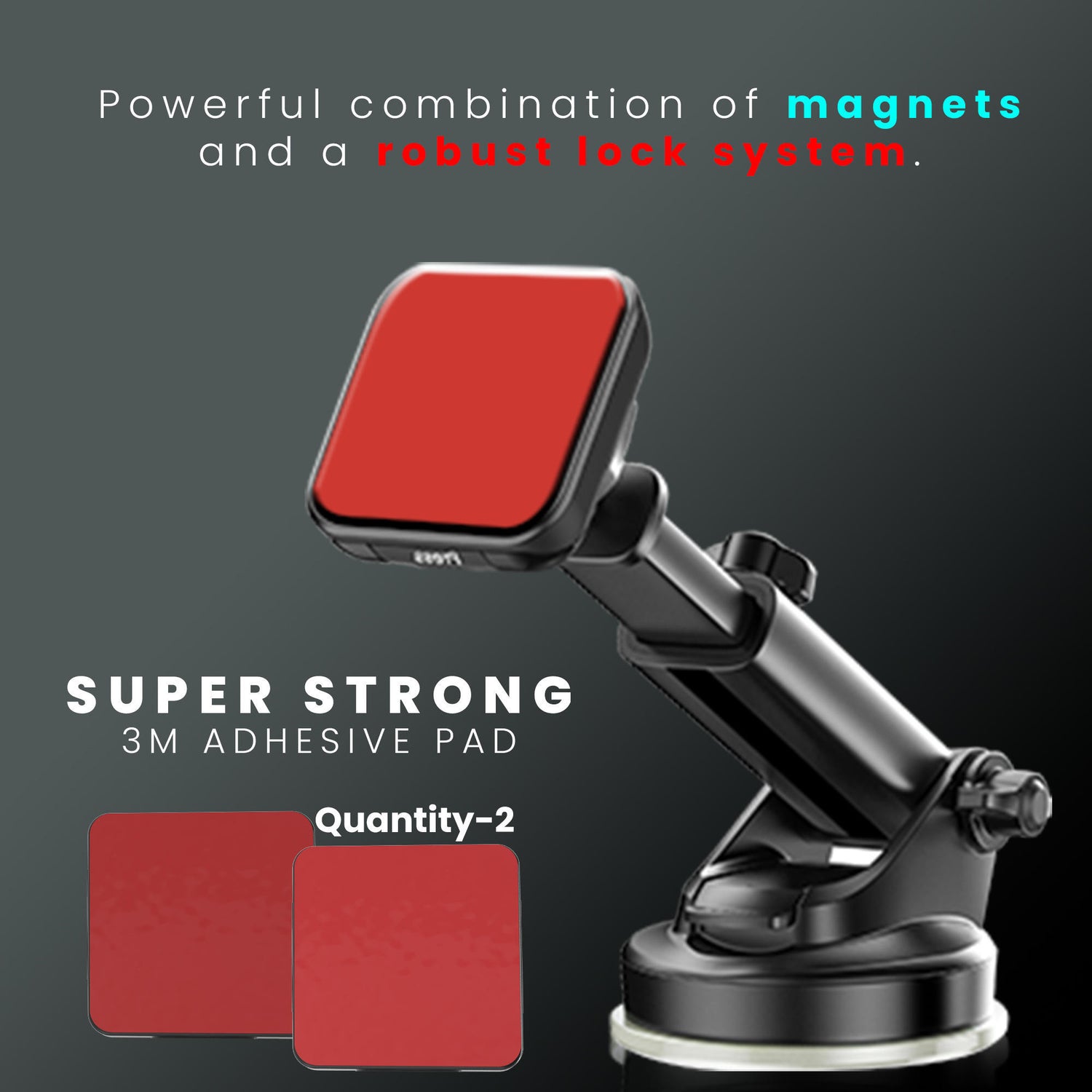 Quick Lock GEN-1 with in-built MAGNETIC LOCK Technology Car Dashboard Mobile Holder