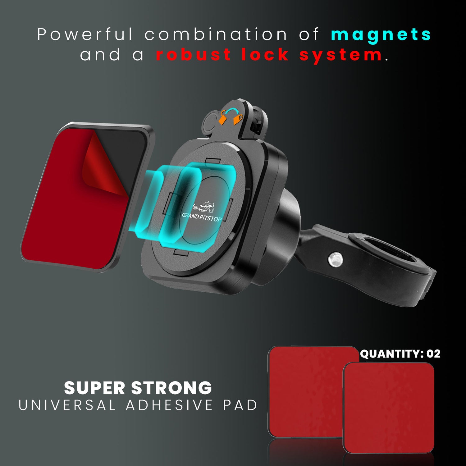 Quick Lock GEN-2 with in-built Ultra Mag-LOCK Technology Mobile Holder For Bike Handlebar