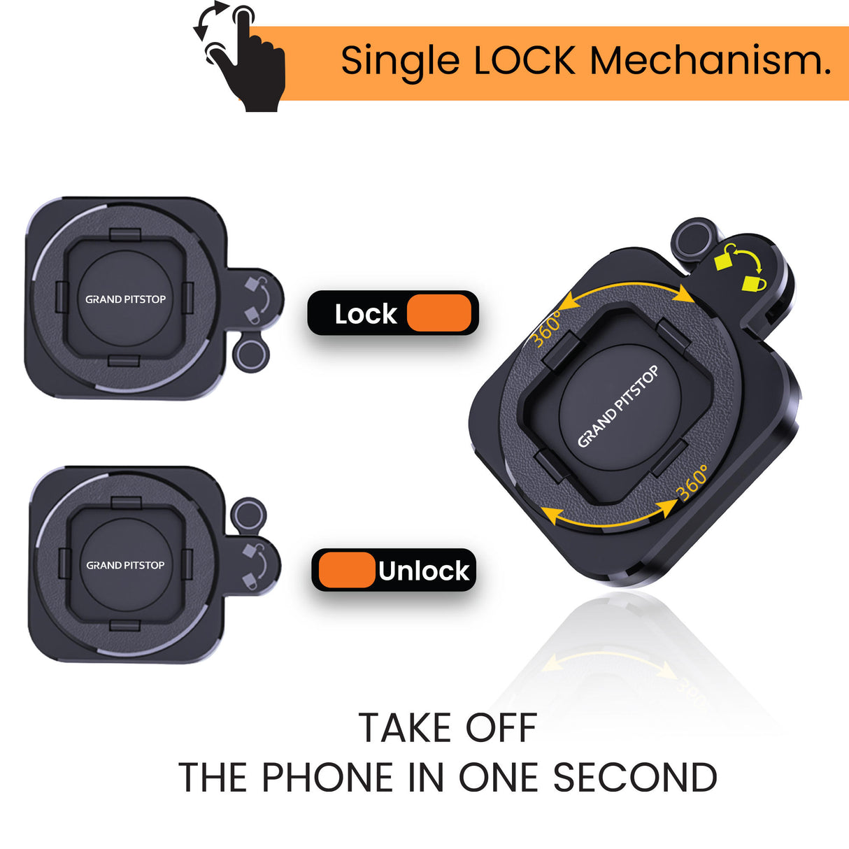 Quick Lock GEN-2 with in-built Ultra Mag-LOCK Technology Mobile Holder For Bike Handlebar