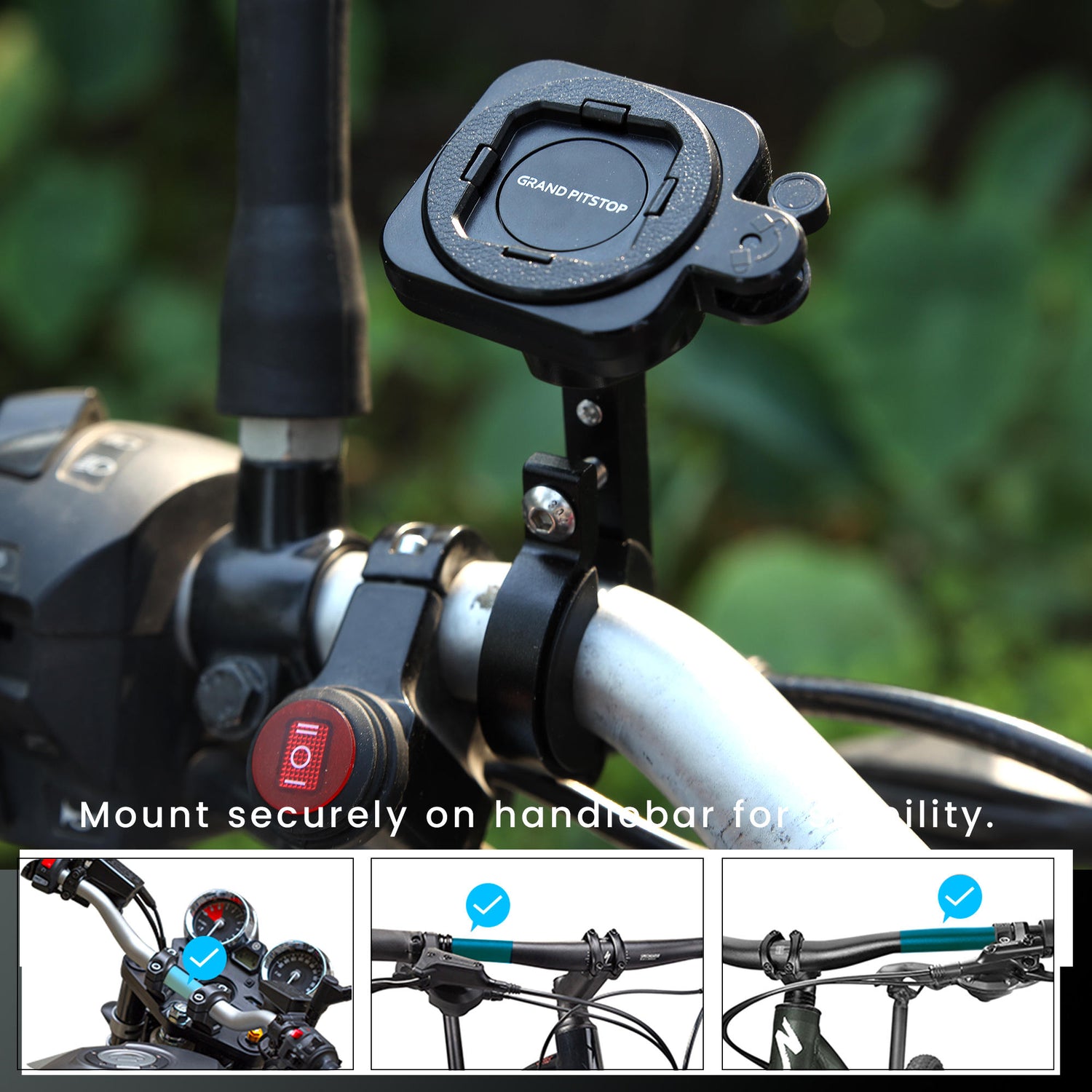 Quick Lock GEN-2 with in-built Ultra Mag-LOCK Technology Mobile Holder For Bike Handlebar