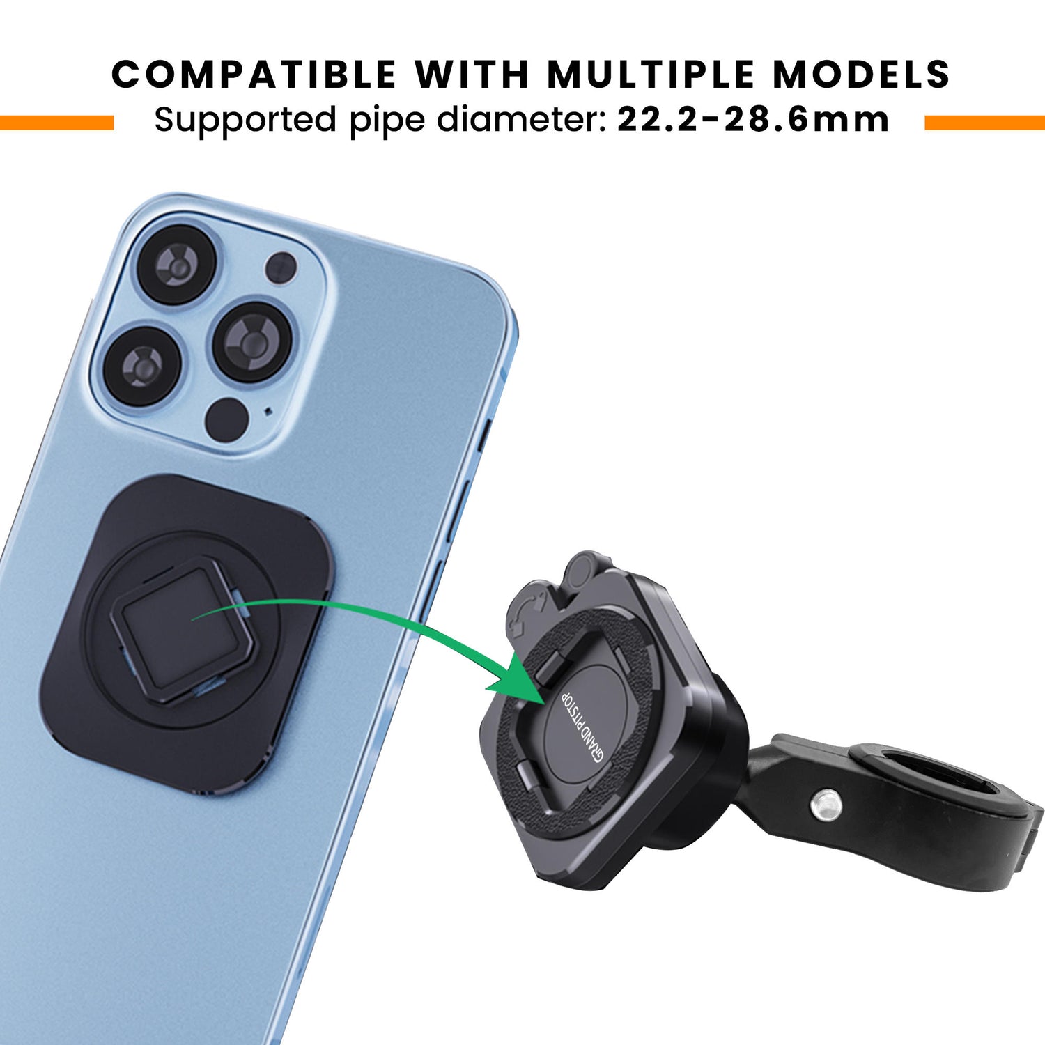 Quick Lock GEN-2 with in-built Ultra Mag-LOCK Technology Mobile Holder For Bike Handlebar