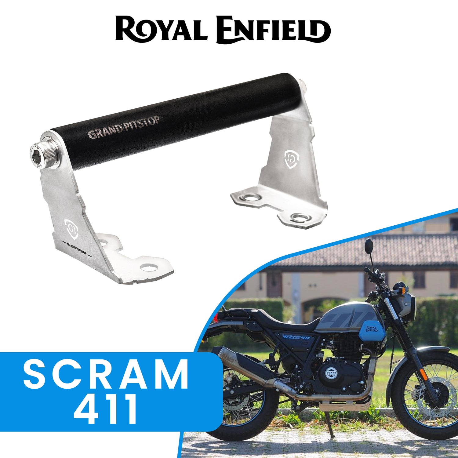 GPS Mount for Royal Enfield Scram 411 - Silver