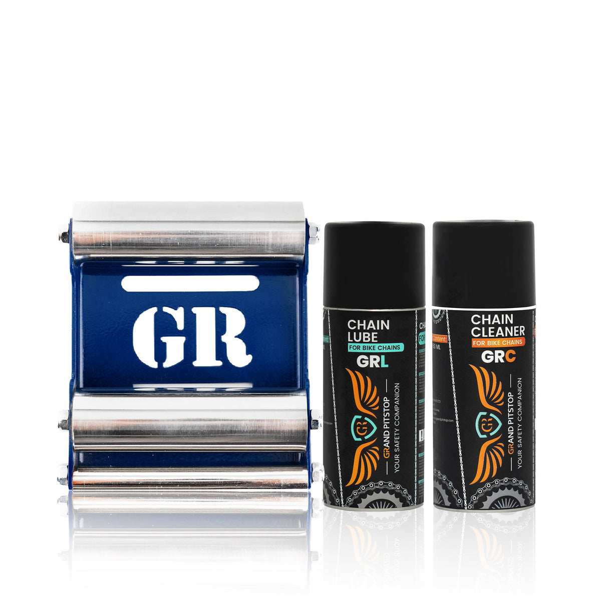 Combo of GR Chain Cleaner-160ml & GR Chain Lube-160ml & GRoller Small