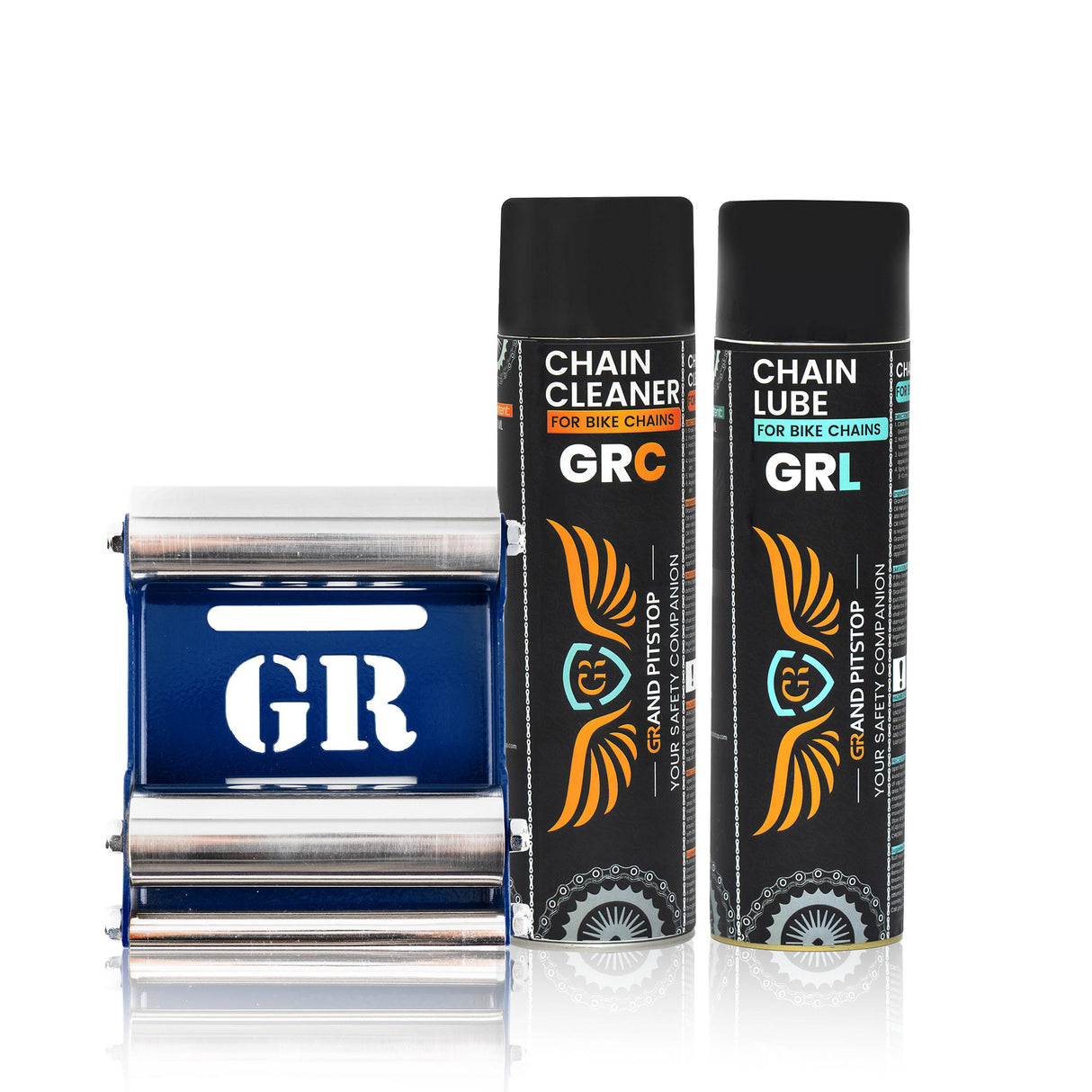 Combo of GR Chain Cleaner-500ml & GR Chain Lube-500ml & GRoller Small