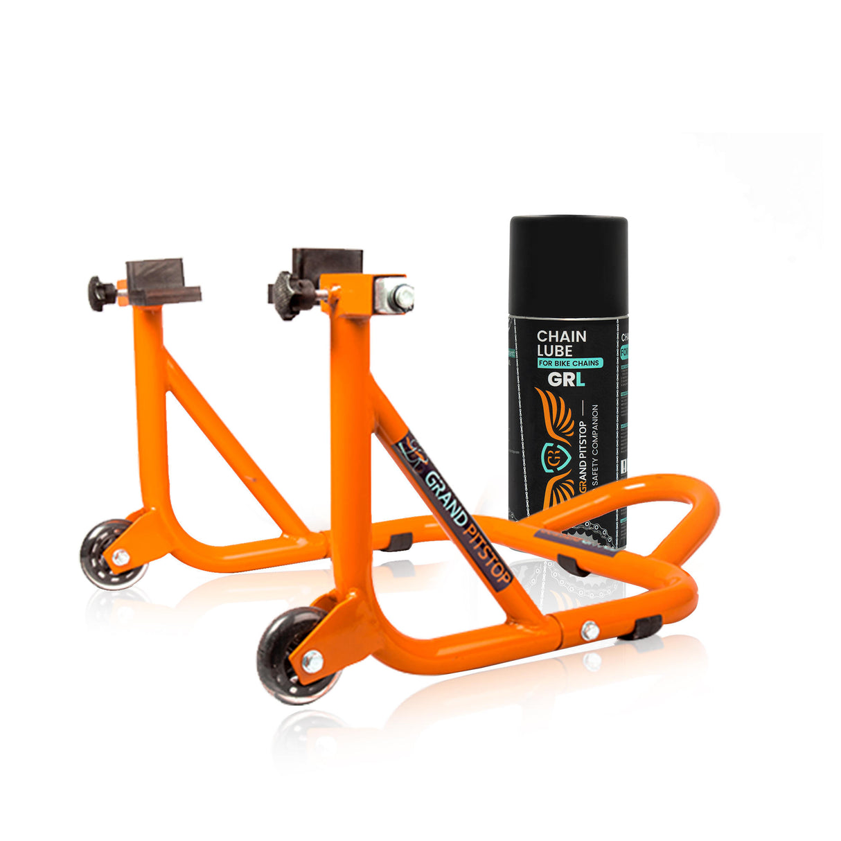 Combo of GR Chain Lube-160ml & Dismantlable Paddock Stand - Orange