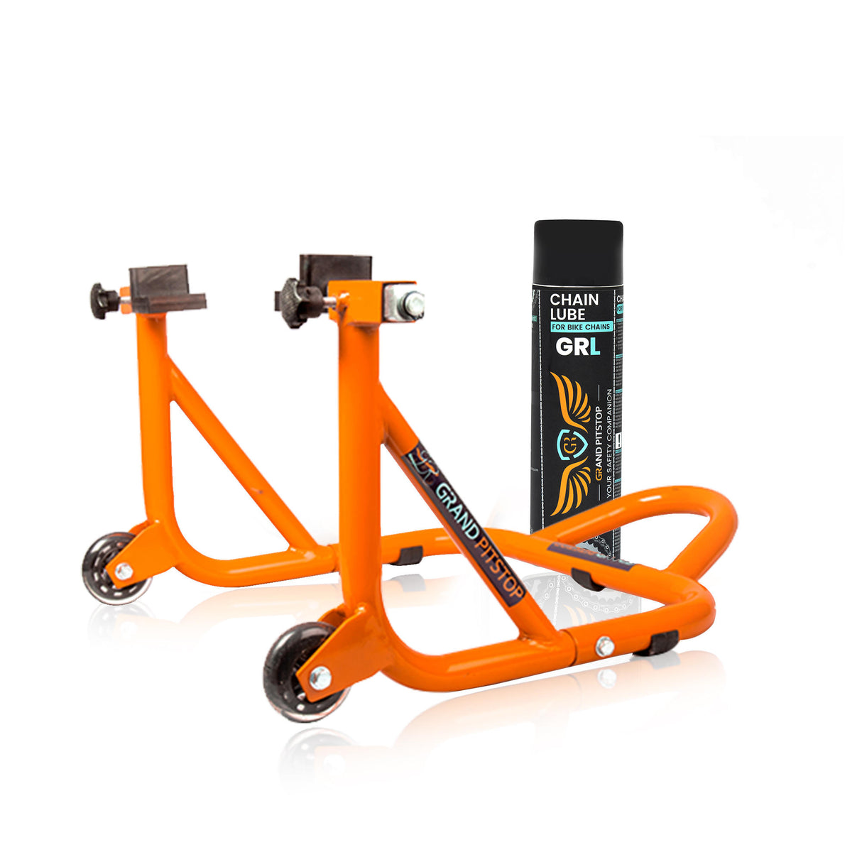Combo of GR Chain Lube-500ml & Dismantlable Paddock Stand-Orange