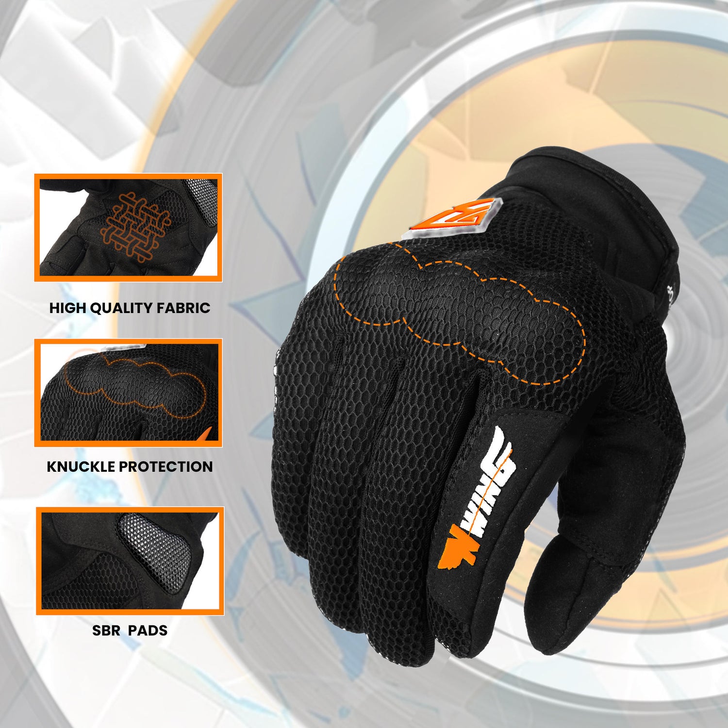 Night Wing Motorcycle LED Gloves