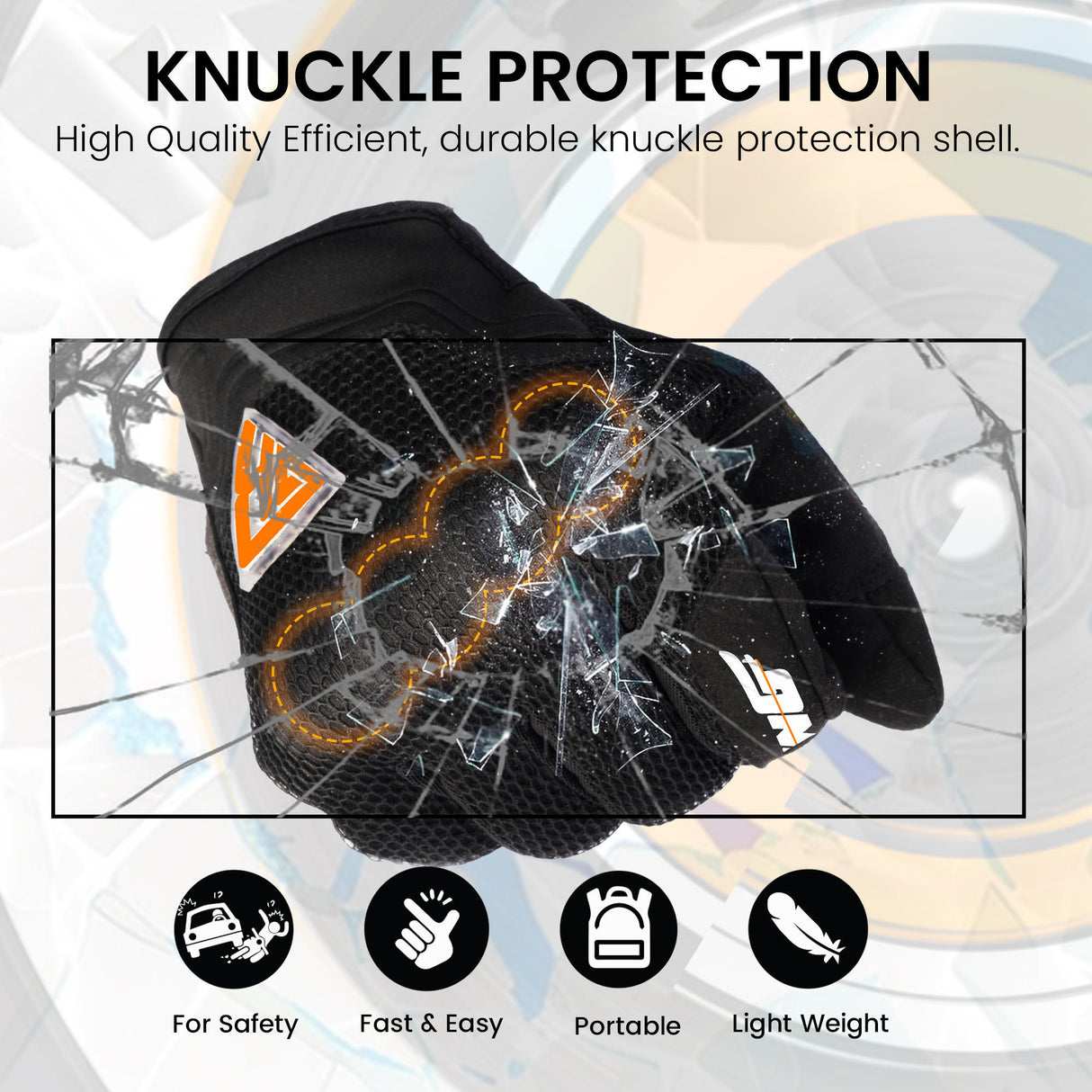 Night Wing Motorcycle LED Gloves