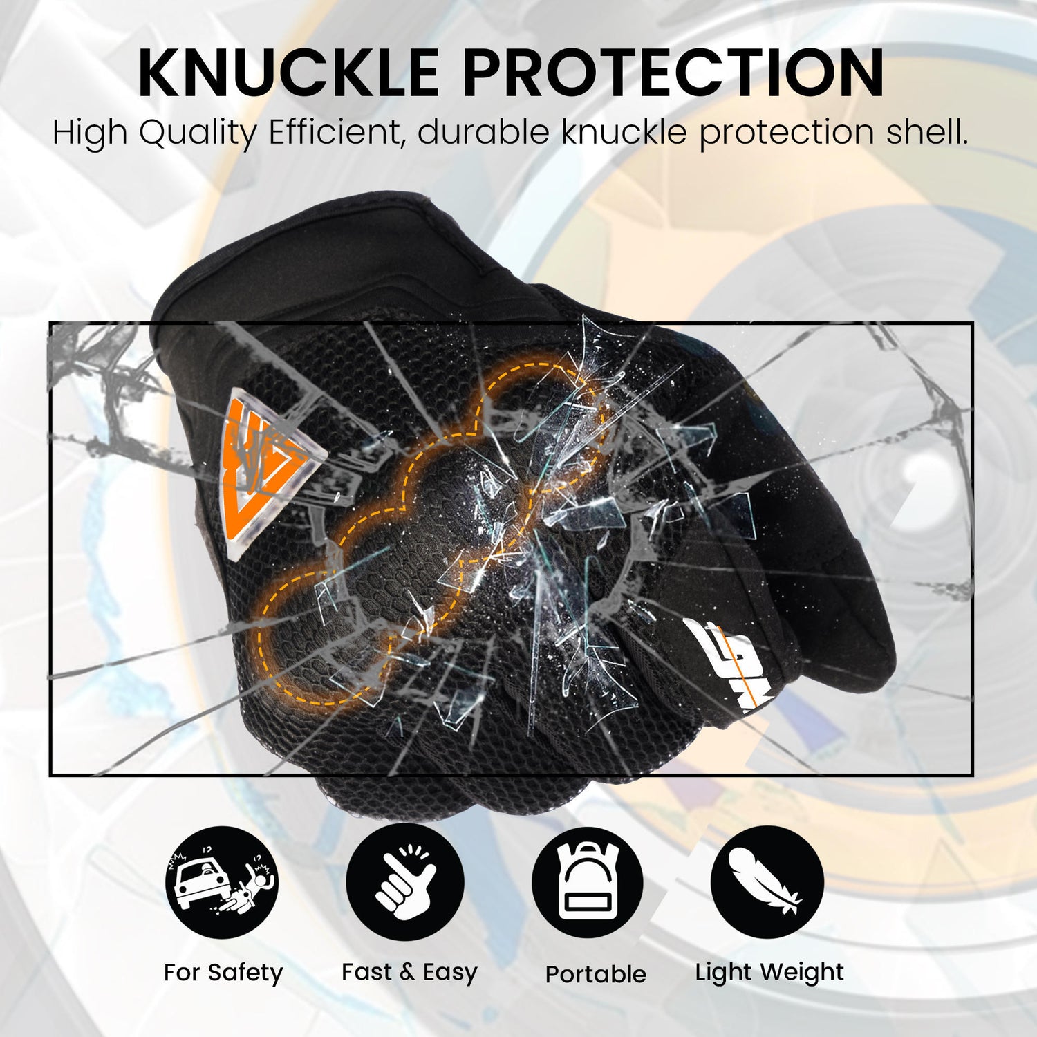 Night Wing Motorcycle LED Gloves