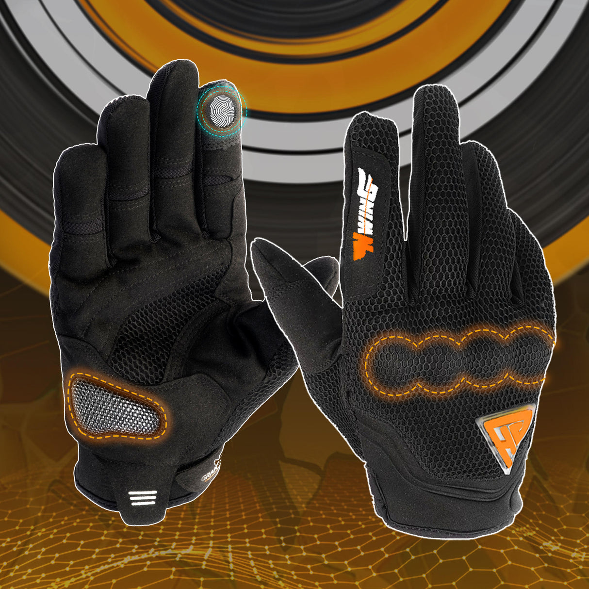 Night Wing Motorcycle LED Gloves