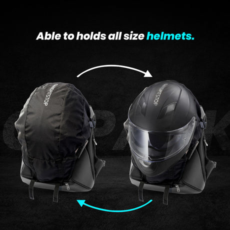 GR Pack Backpack Helmet Cover for Bikers - Black