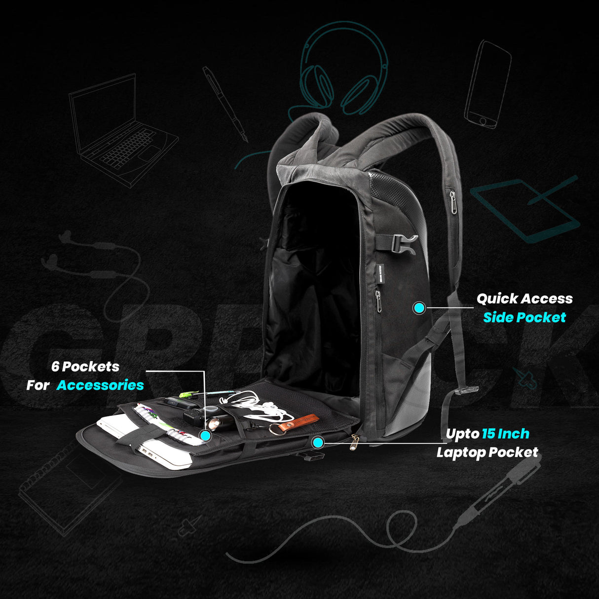 GR Pack LUNA 25l Backpack with Helmet Cover