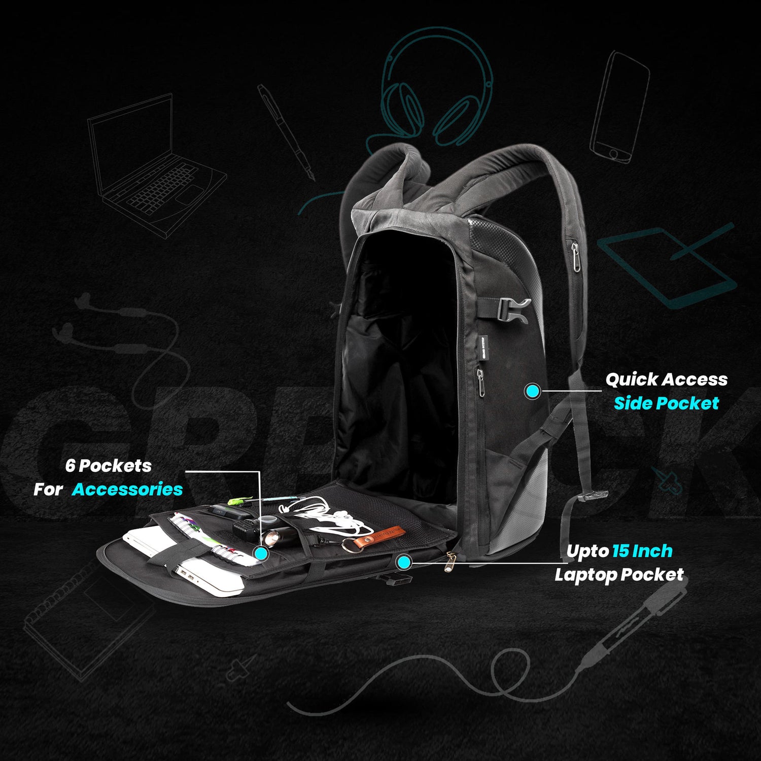 GR Pack Anti Theft 25l Backpack - Matte Black