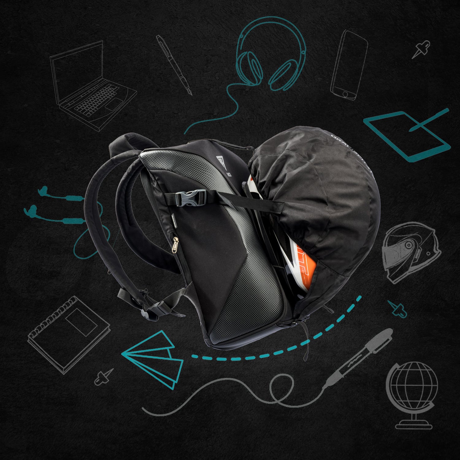 GR Pack Anti Theft 25l Backpack - Matte Black