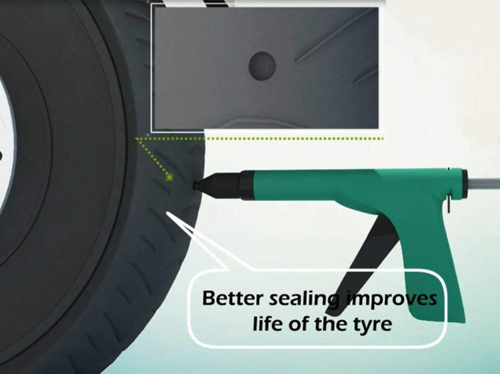 Tubeless Tyre Puncture Kit Gun & Air Inflator